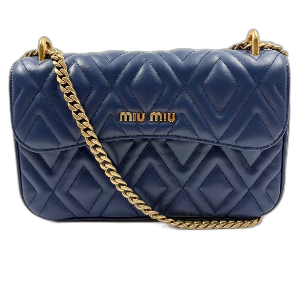 Miu Miu Miu Matelassé Handbag Shoulder Bag Blue